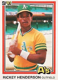 1981 Donruss Rickey Henderson #119
