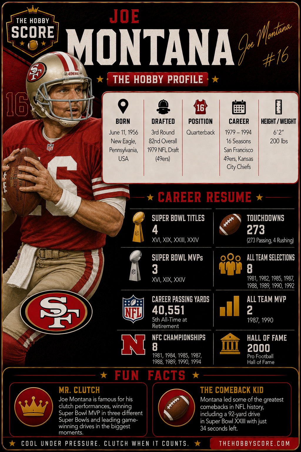Joe Montana Hobby Score profile card